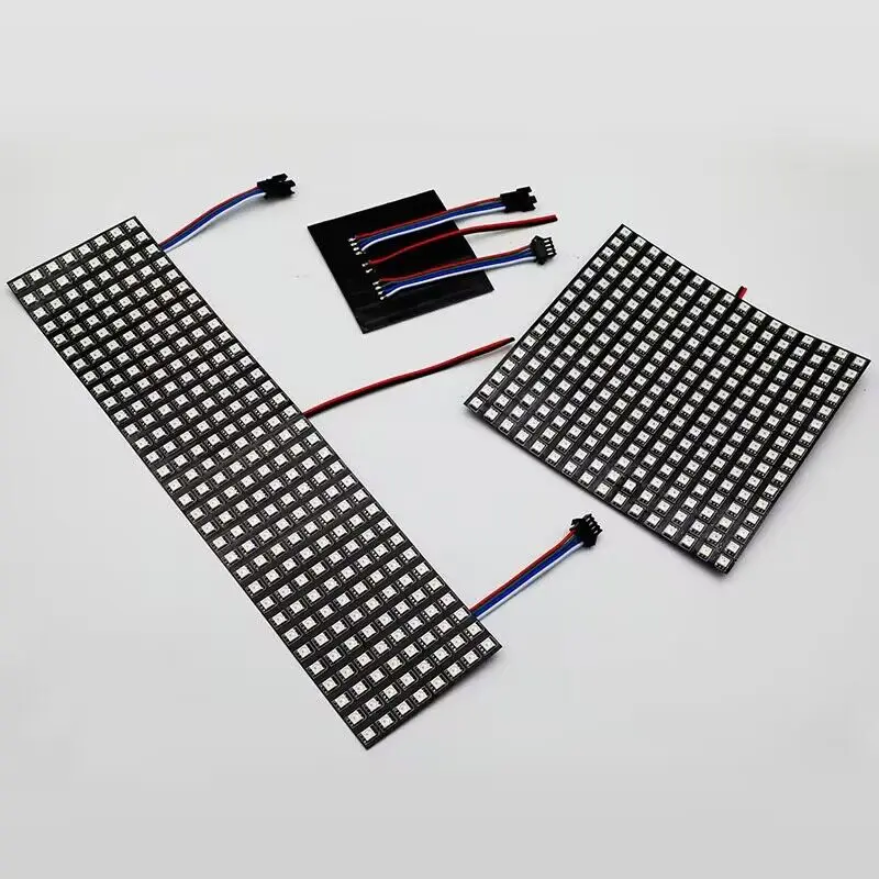DC12V WS2815 SK6812 P10mm Addressable RGB Flexible Programmable Matrix Pixel Panel 8*8cm/ 16*16cm/ 8*32cm Individually
