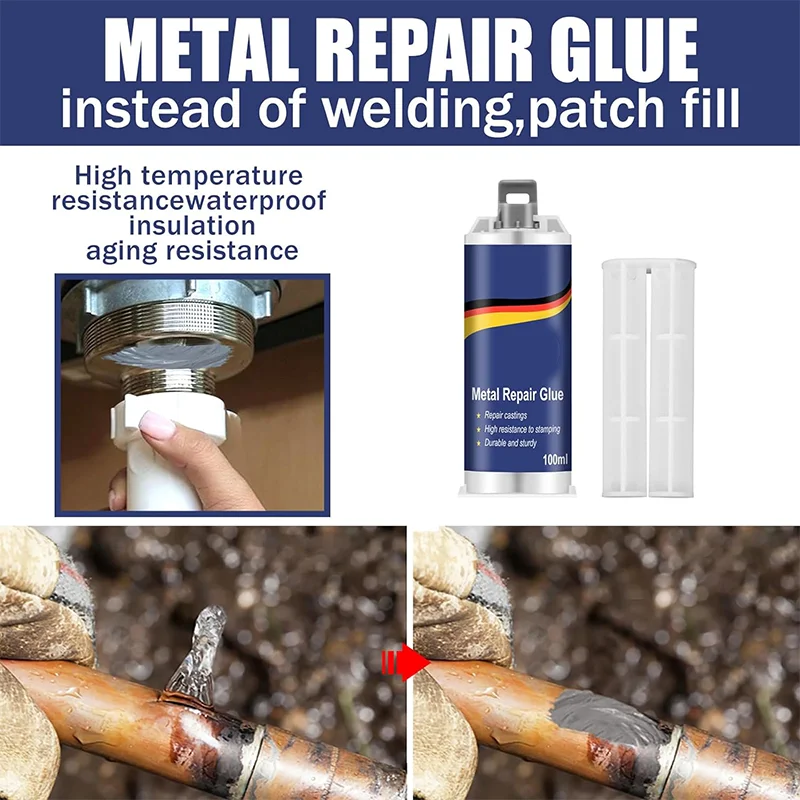 New Metal Repair Adhesive Cold Welding Glue Heat Resistance AB Sealant High Strength Magic Plastic Repair Casting Adhesive Agent