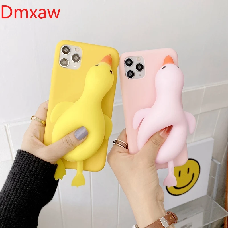 Custodia Per Iphone 14 13 12 11 Pro Max Mini X Xr Xs Max 8 7 6 6S Plus Se 5S 5 Cover Cute Cartoon Duck Goose Antistress Case