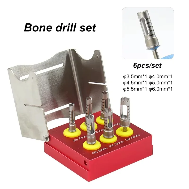 Kit de colección de brocas dentales para extracción ósea y posicionamiento de implantes, juego de brocas quirúrgicas para implantes, brocas de corte tipo trepano