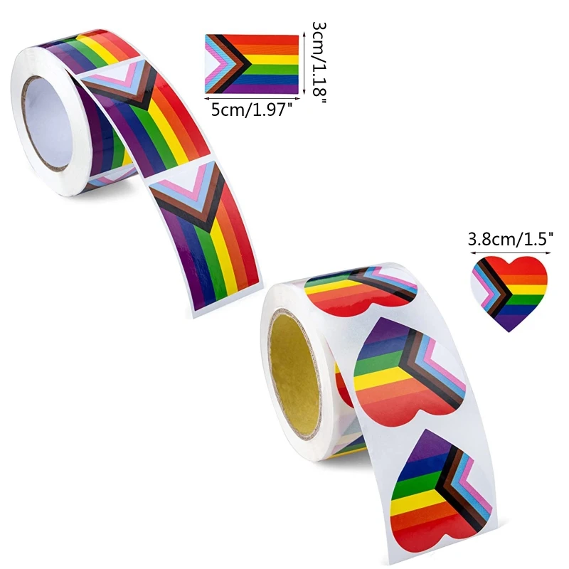 Decorative Stickers Gay Pride Stickers 500pcs/Roll For Bag Cup Vase