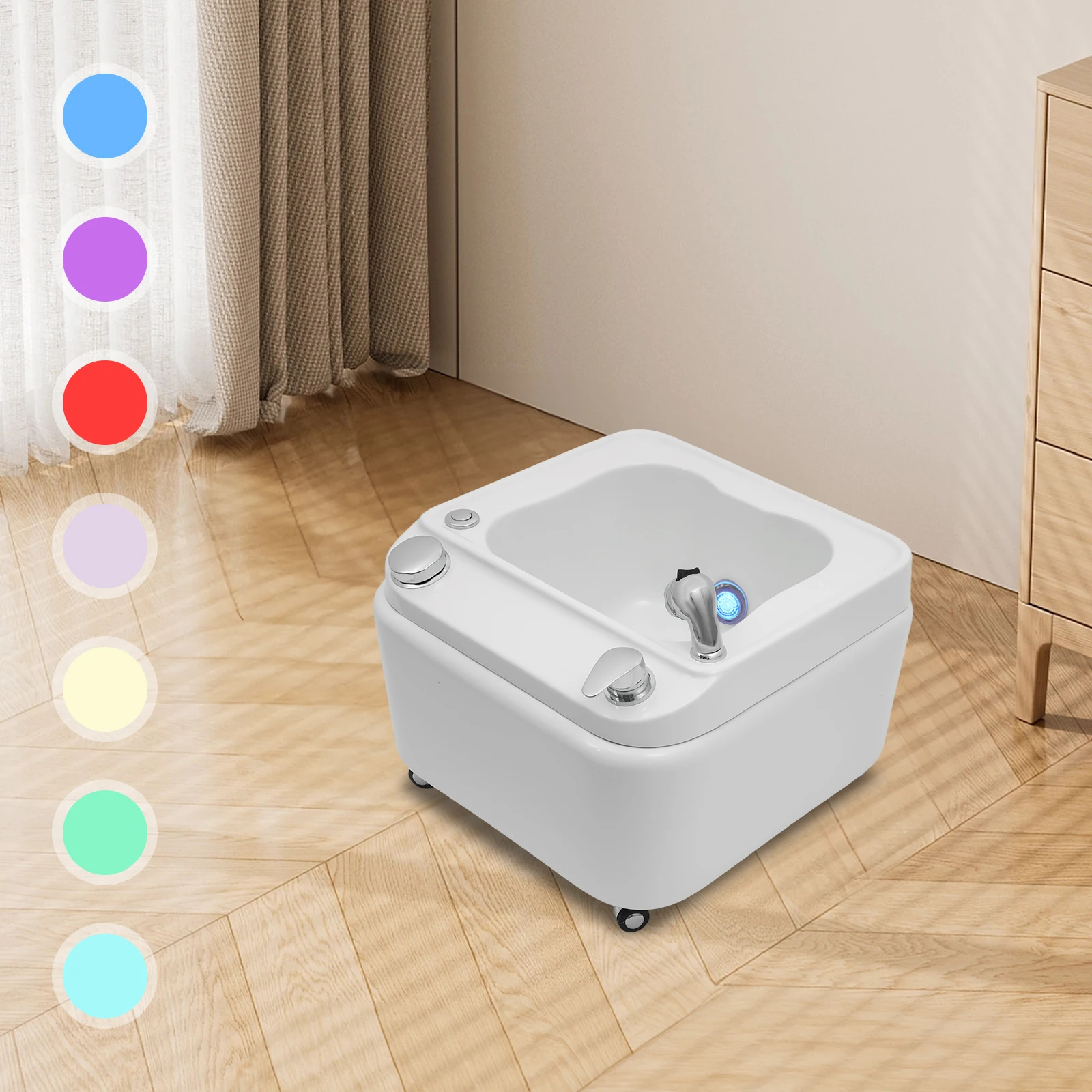 Acrylic Footbath with Massage 15L Massage Footbath Bow with LED Light Foot Bath Spa Tub Footbath Beauty Salon Spa Footbath Elect 2