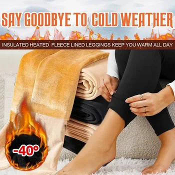 Women Winter Leggings Warm Leggins High Waist Solid Color Velvet Women Thickened Velvet Leggings Stretchy Black Leggings