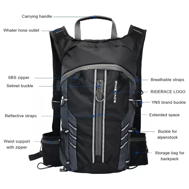 RIDERACE Bicycle Water Bag Foldable 10L Sport Outdoor Hiking Portable  Breathable For Cycling Road Bike Pouch Hydration Backpack - AliExpress