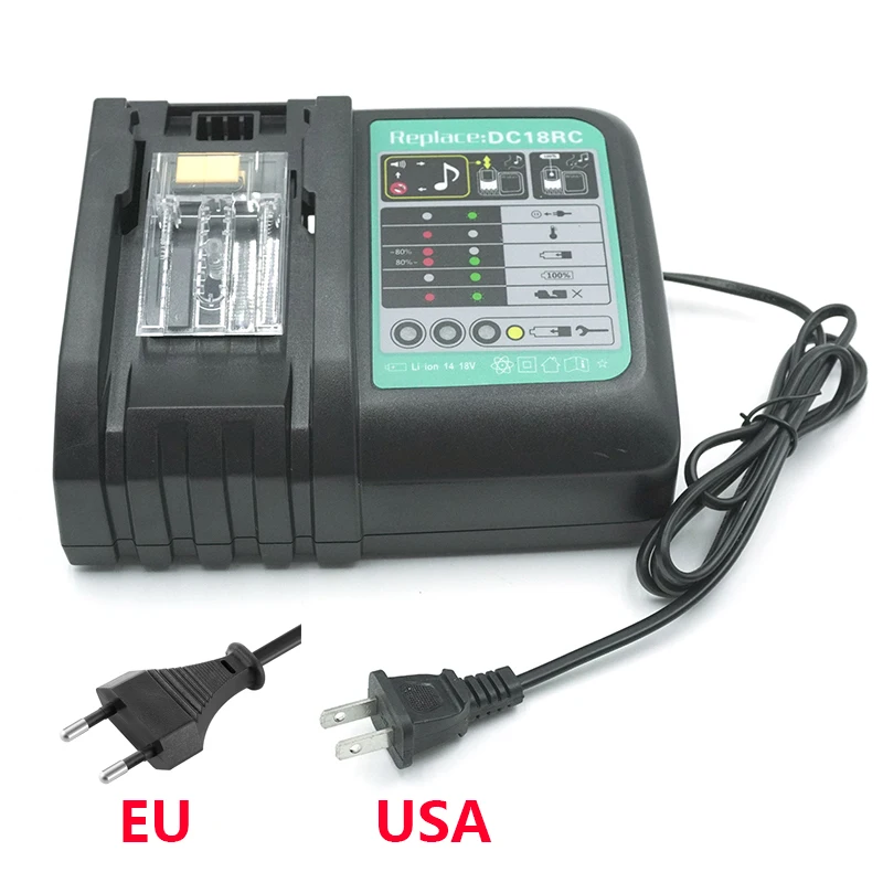 Chargeur DC18RC pour Makita 18V, chargeur de batterie 3A, développements rapides, Eddie ion pour Makita Drill 14.4V 18V LXT BL1815 BL1860 BL1450