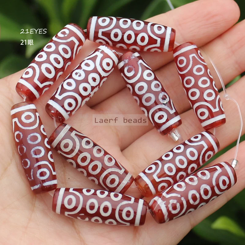 

10pcs 10-12x28-30mm Many Patterns Natural Red Agate Ancient Tibet Dzi beads,Lucky Symbol,Powerful Amulet,For DIY Jewelry Making