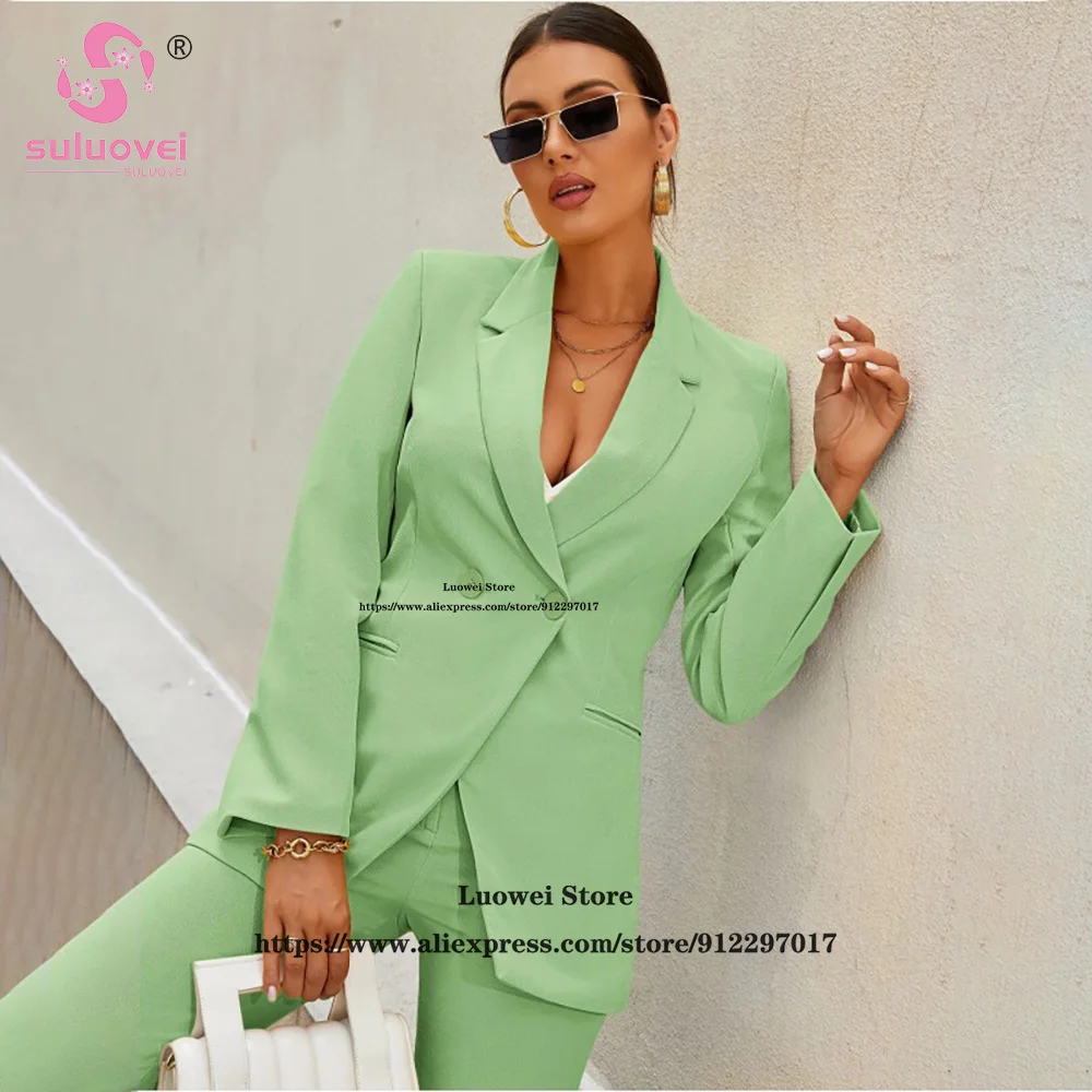 Fashion Suits For Women Office Business Lady Commuter 2 Piece Jacket And Pants Set Conjuntos De Pantalón Ensemble Femme 2 Pièces