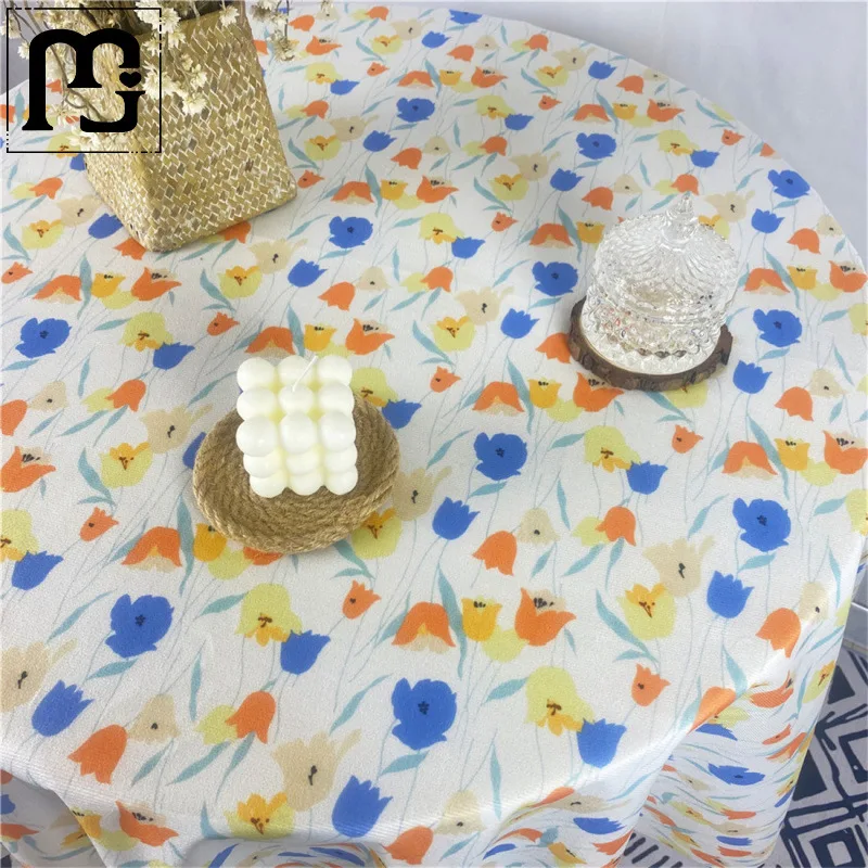 

A160small floral tablecloth ins Korean style retro picnic cloth famous hotel soft clothing pose home background cloth desk te