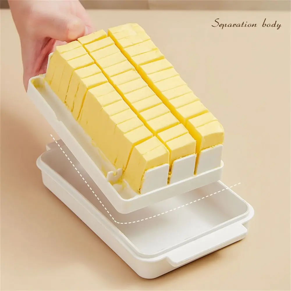 1PC Wooden Color Plastic Butter Cutting Storage Box Cheese Fresh-Keeping Box with Lid Breakfast Cheese Tools Kitchen Accessories