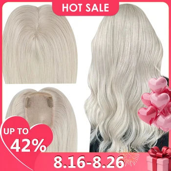 Ugeat Hair Topper Capelli umani naturali Biondi Mono Base 3 * 5 pollici Parrucchino da donna Parte libera invisibile Toppers per capelli Estensione dei capelli