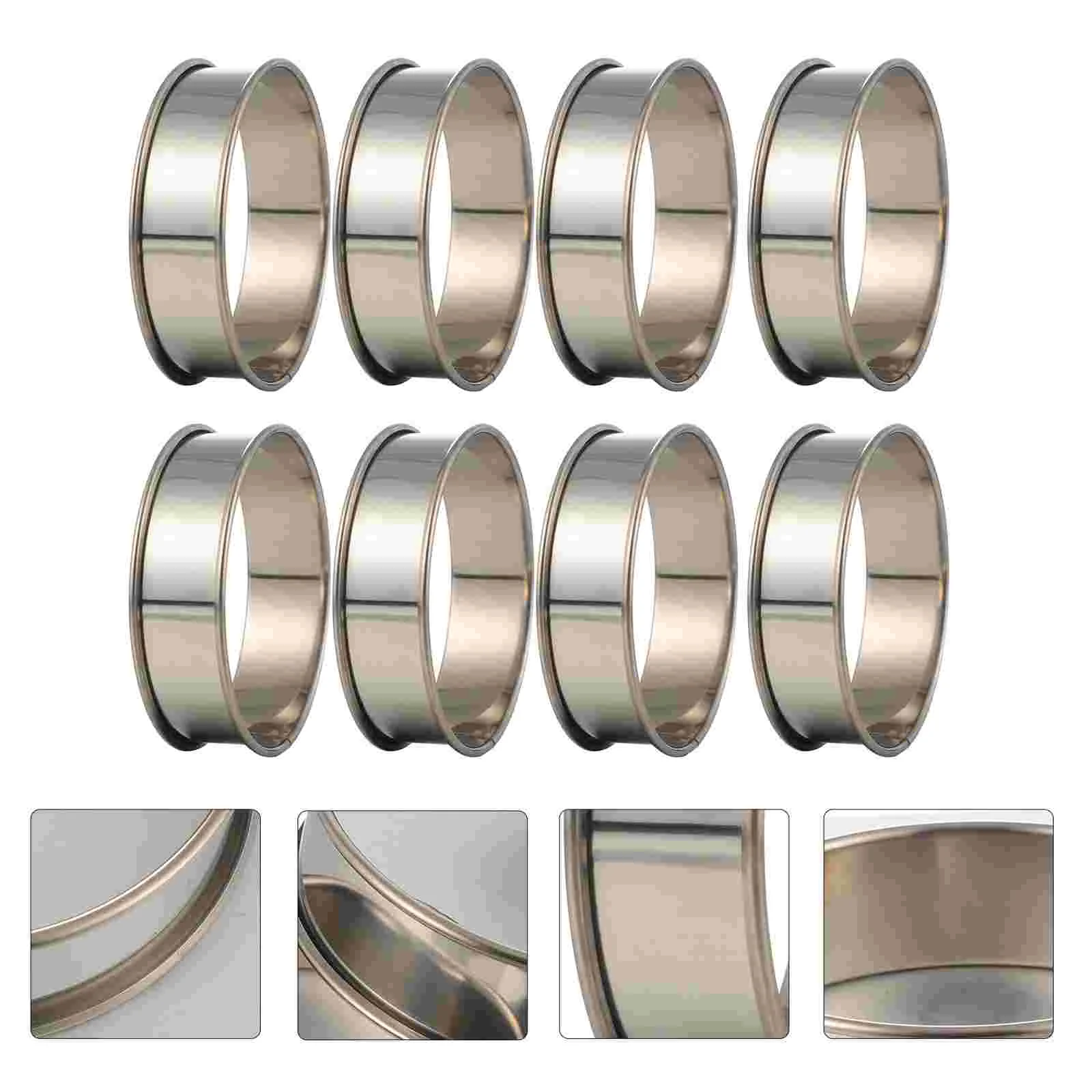 

8 Pcs Mousse Circle Molds Kitchen Tools Cake Cookie Chocolate Stainless Steel Cookies for