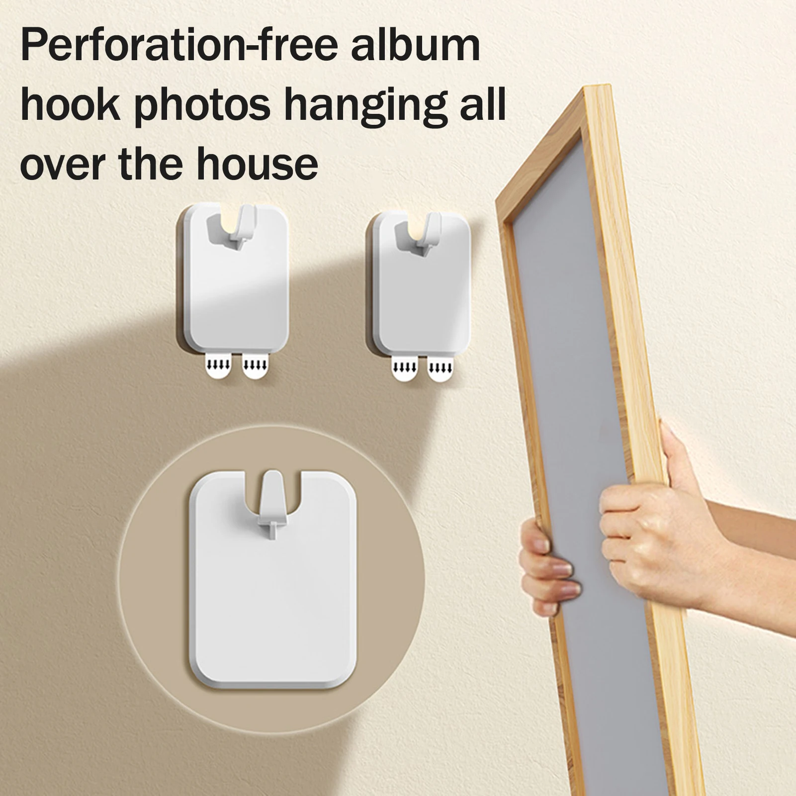 Versatile Strong Adhesive Hook for Frames and Mirrors - No-Drill, Seamless & Removable