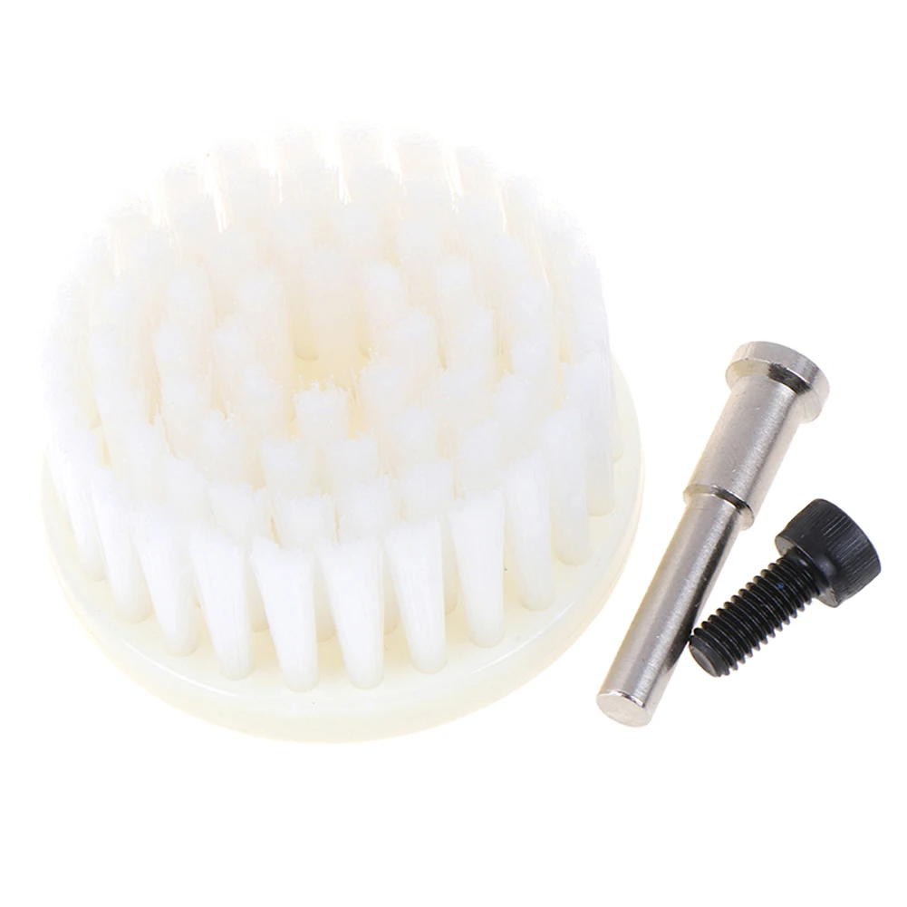 60mm White Soft Drill Powered Brush Head For Cleaning Car Carpet Bath Cleaning Of Fabric Sofa Carpet Leather Interior 5