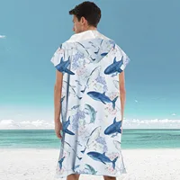 2024 adult men hooded bath towel microfiber Quick drying beach bathrobe Cape surf poncho for outdoor sandbeach from China 3