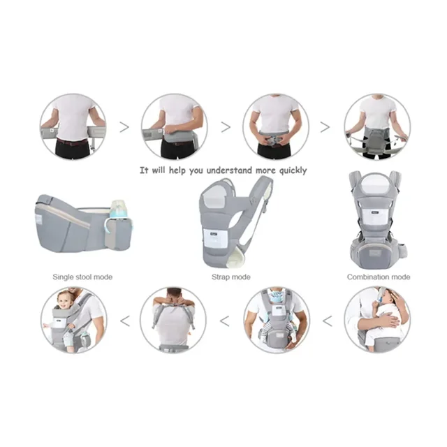 Waist Stool Carrier Baby Ergonomic Infant Multifunctional Newborn To Toddler Multi-use Before and After Kangaroo Bag Accessories 4