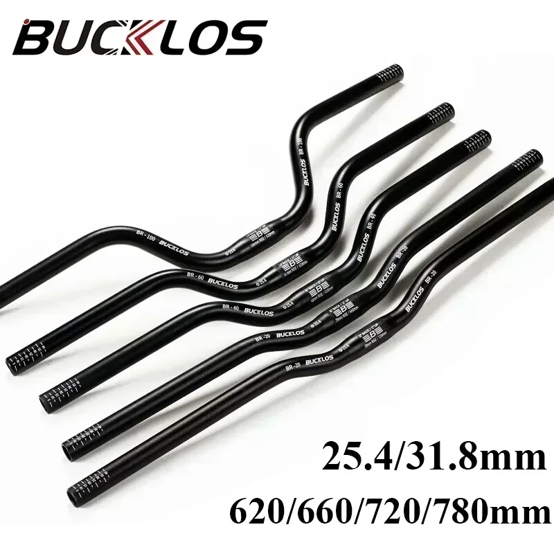 Mountain Swallow Bike Handlebar 31.8mm 25.4mm Bicycle Riser Bar 620/660/720/780mm Aluminum Alloy MTB Cycling Parts BUCKLOS bicycle handlebar