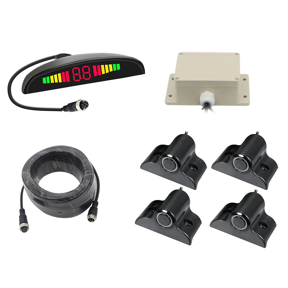 

Truck Bus Camper Led Parking Sensor Parktronic Display 4 Sensors Reverse Backup Assistance Detector Monitor