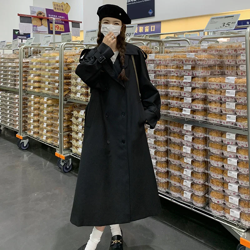 

SuperAen Korean Style New Design Trench Coat Women's Autumn Long 2023 New Solid Color Long Coat