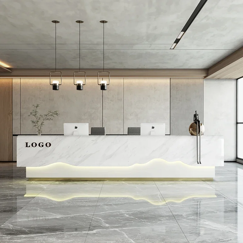 Aesthetic Salon Reception Counter Beauty Storage Help Desk Office Furniture for Companies Customer Center Front Restaurant Bank
