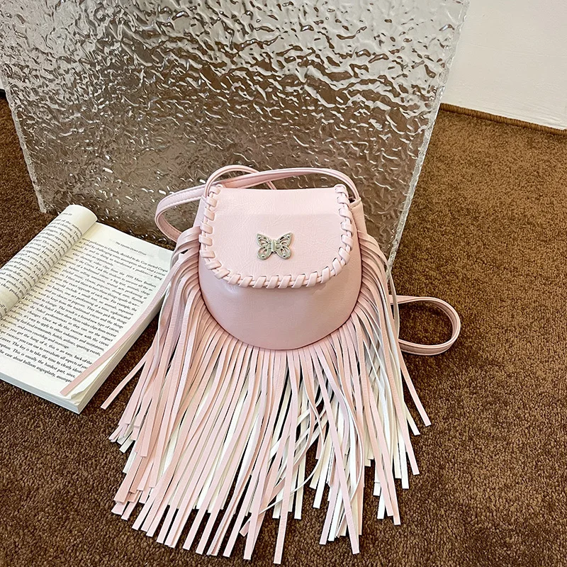 

Trendy Designer Tassel Shoulder Crossbody Bags for Women Handbags and Purses 2023 New Trendy MINI Saddle Messenger Bags