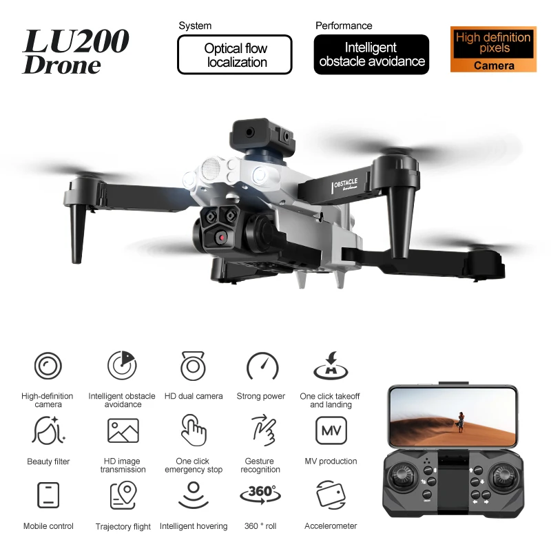 Drone Quadcopter LU200 Drone 8K GPS Professional HD Aerial Photography
