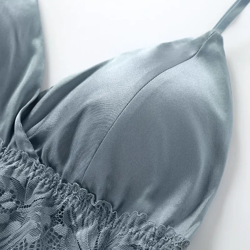 Women's Lace Bra, 93%Real Silk 7%Spandex Underwear, Triangle Cup Comfortable Female Underwear, Thin padding Brassiere 2025 5