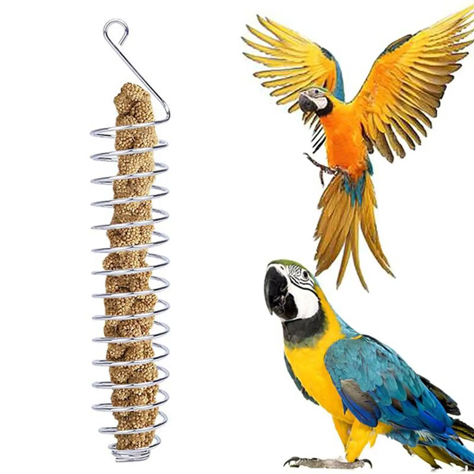 Spiral Parrots Foraging Toys Bird Fruit Feeding Tool Bird Food Basket Food Holder for Grain Fruit Birdcage Pet Accessories bird feeder parrot feeder