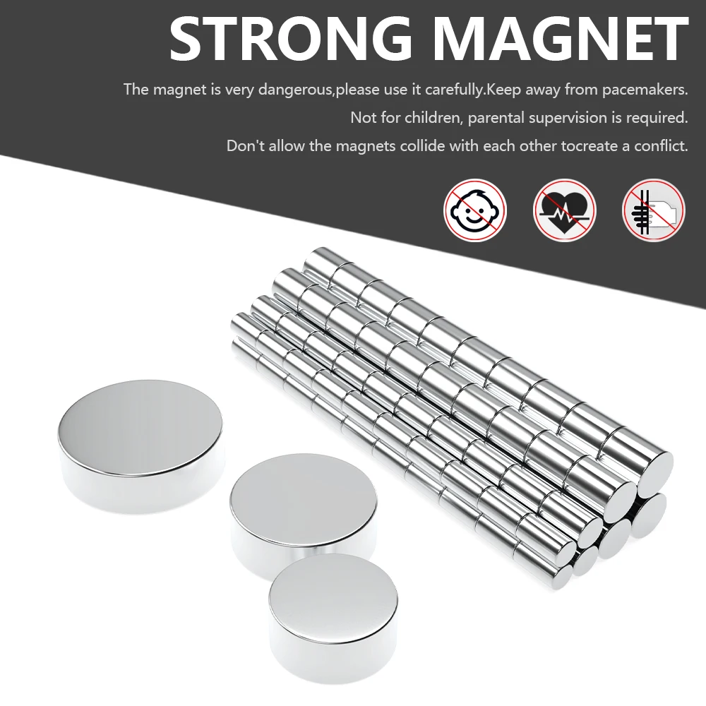 N35 Superstarker Neodym-Magnet, rund, NdfeB, leistungsstark, permanent magnetisch, Imanes-Kühlschrankmagnete, 5 x 10, 10 x 10, 20 x 10, 30 x 10 mm – Detail 5