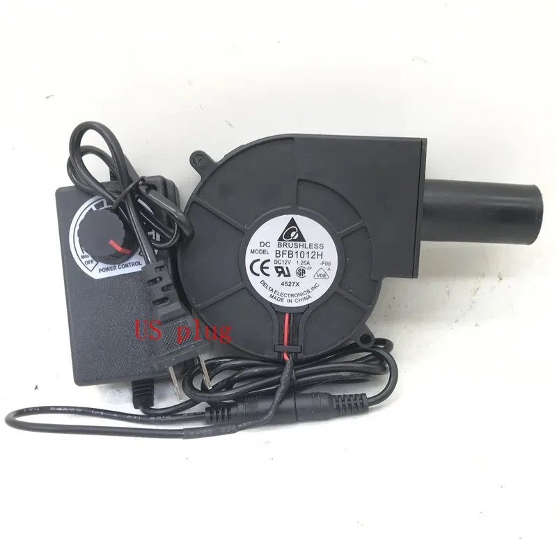 

New BFB1012H 12V 1.20A 9733 9cm high air volume centrifugal turbine blower with plastic air duct speed control power adapter