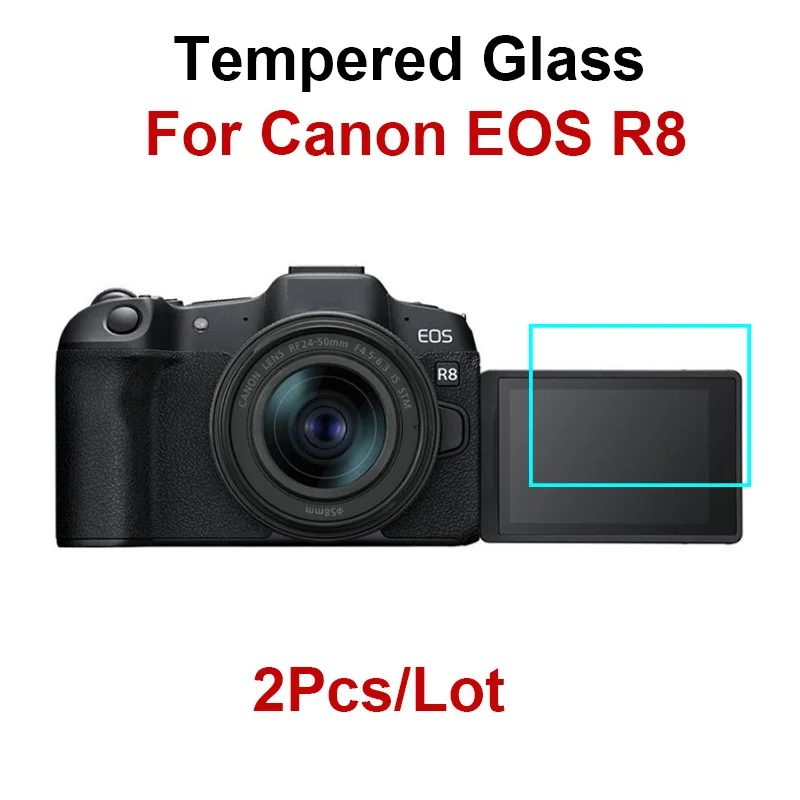 2 Pezzi Di Vetro Temperato Per Fotocamera Per Canon Eos R8 Proteggi Schermo Hd Pellicola Protettiva Trasparente Display Lcd In Vetro Duro Per Canon R8