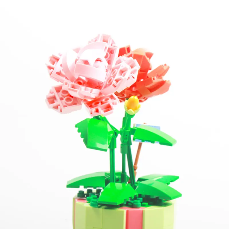 DIY 빌딩 블록 영원한 꽃 번들, 국화 화분, 소년 소녀, 어린이 생일 선물, 퍼즐 장난감, AB