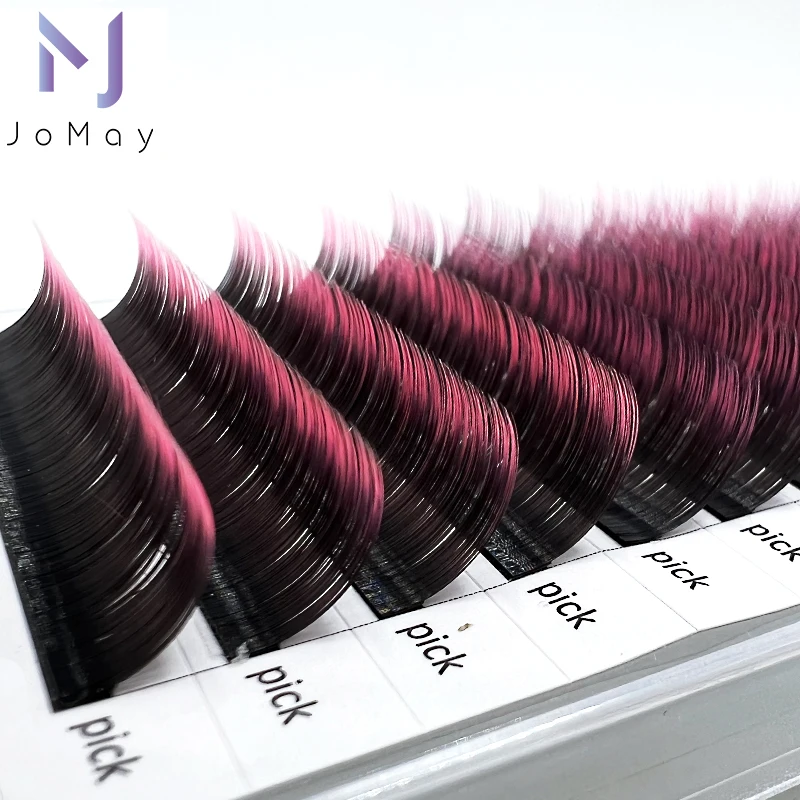 Jomay ombre barevný řasa prodloužení individuum lashes falešný norek klasický červená zelená hnědá modrá fialový šlehat odborný zásoby