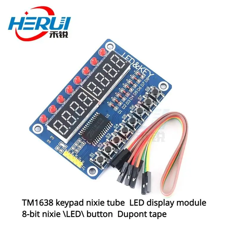 

TM1638 keypad nixie tube LED display module 8-bit nixie \LED\ button tape