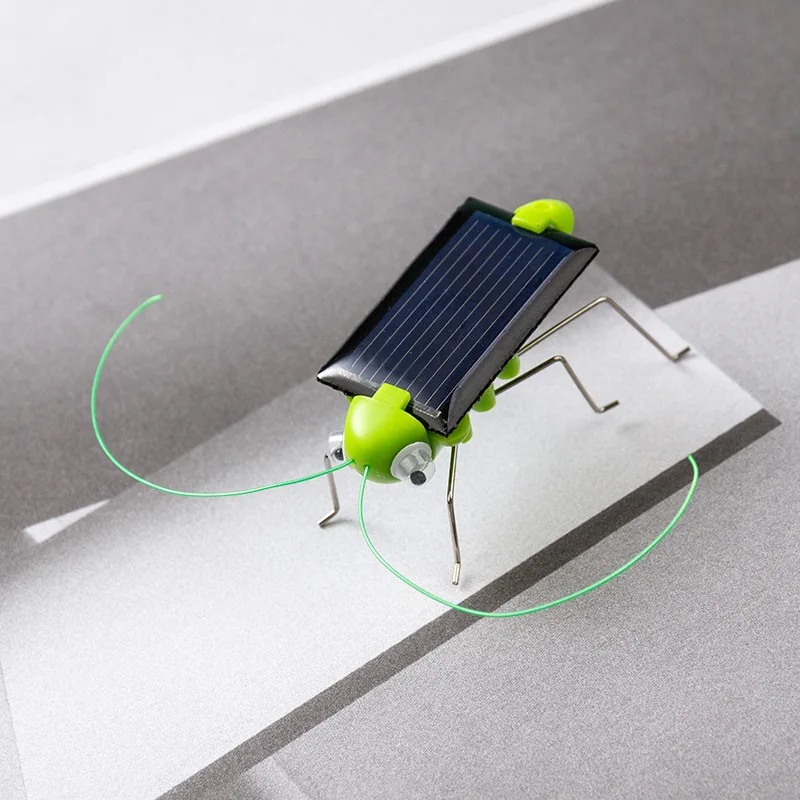 Solar Grasshopper Cricket insect Robot Toy Gift Outdoor Toys child Kids Fun Educational Gadget Children Gifts 1 set kids outdoor adventure insects toys set scientific educational toys insect net outdoor insect observation box capture kit