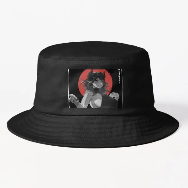 

Vermeil Simple Black Red And White Bucke Bucket Hat Hip Hop Summer Casual Sport Mens Boys Outdoor Caps Sun Spring Fish Women