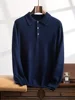 Men Cashmere Sweater Pullovers Autumn Winter Polo Collar Smart Casual Warm Knitted Soft 100% Cashmere Long Sleeve Clothing Tops 4
