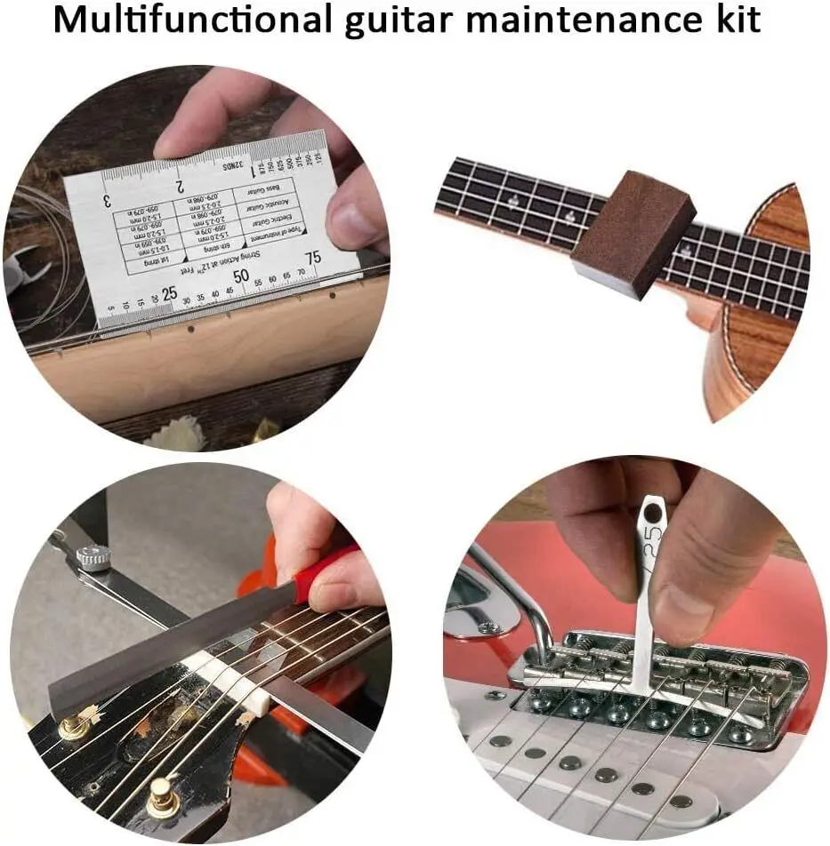 Guitar Accessories Guitar Repair Tool 72-Piece Complete Guitar Tool Kit Set Guitar Repair & Maintenance Kit Comprehensive Accessories