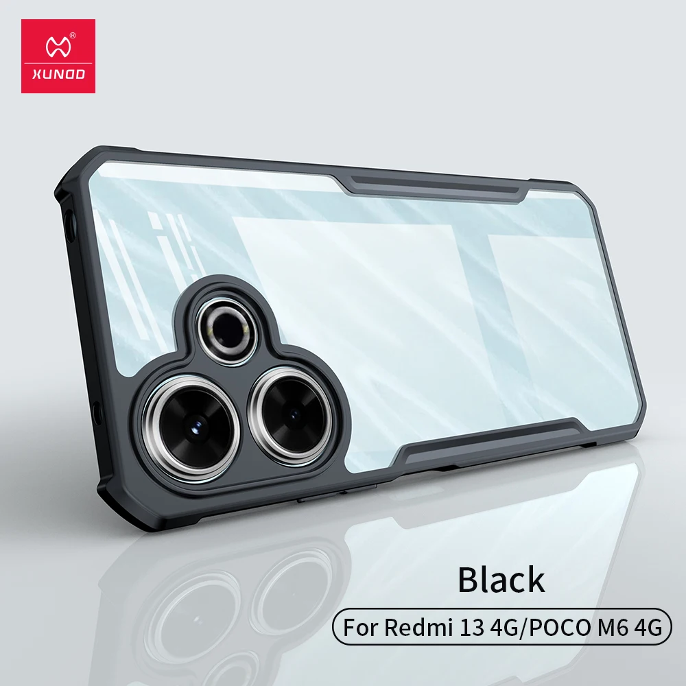 

Xundd For Xiaomi POCO M6 Redmi 13 4G Case,Airbag Shockproof Bumper Shell Lens Protection TPU+Acrylic Back Transparent Cover