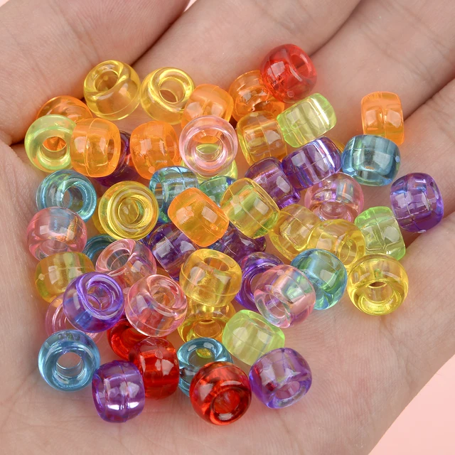 100pcs Acrylic Pony Beads 6x9mm Luminous Clear Loose Spacer Beads For Diy  Jewelry Making Nakelace Bracelet Accessories - AliExpress