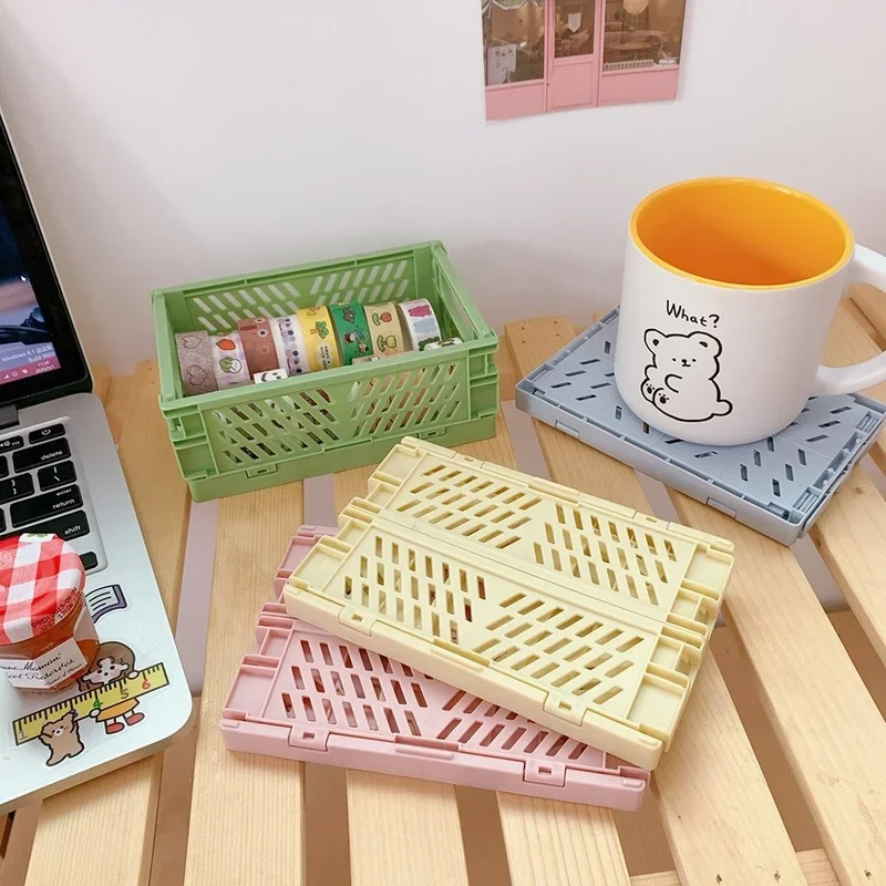 Mr.Paper 6 Styles Simple Cute Student Office Desktop Storage Stationery Plastic Stackable Foldable Stationary Holder desktop storage box stationery organizer desktop storage shelf stationery storage box