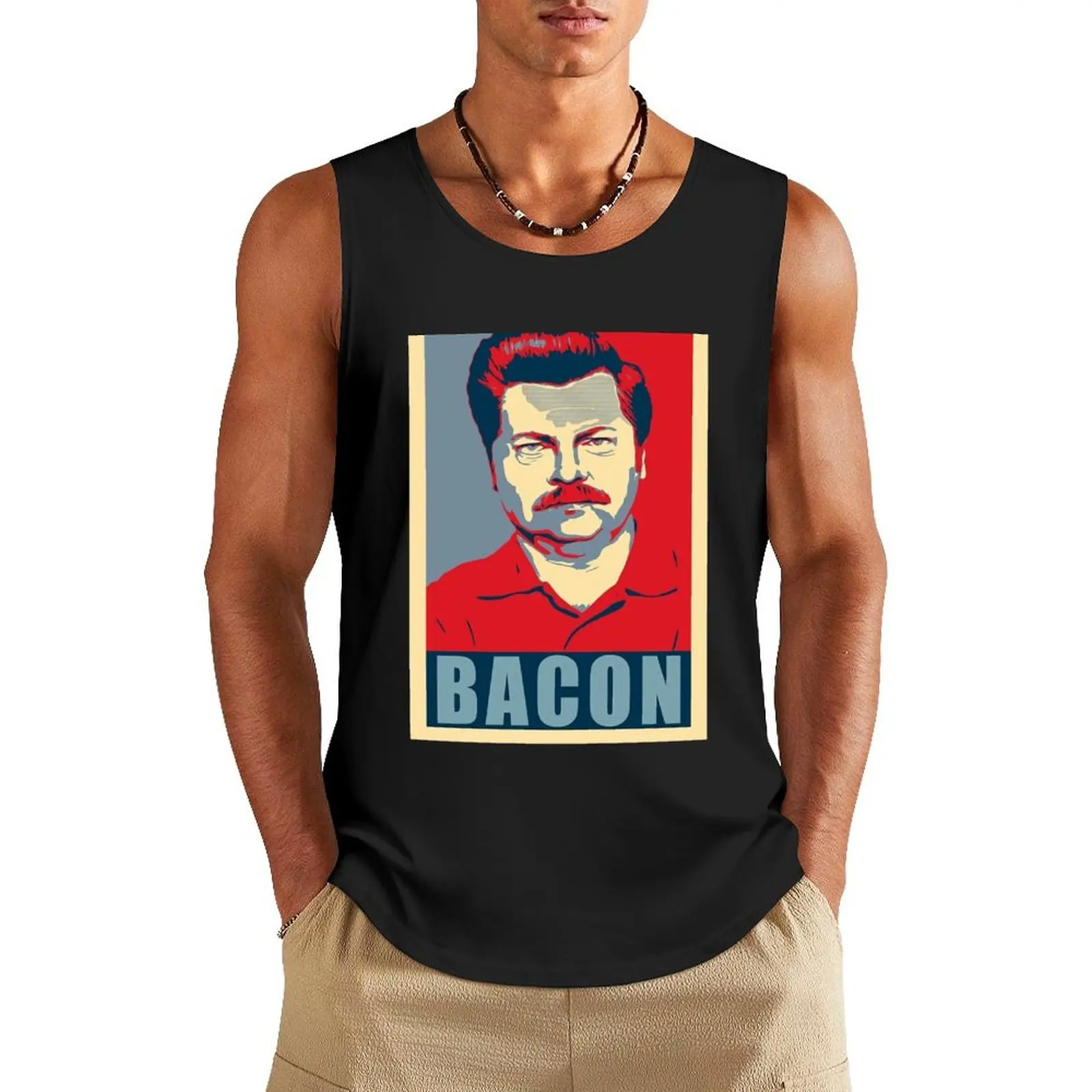 

Ron hope swanson Tank Top sleeveless shirt man Sleeveless men gym shirts