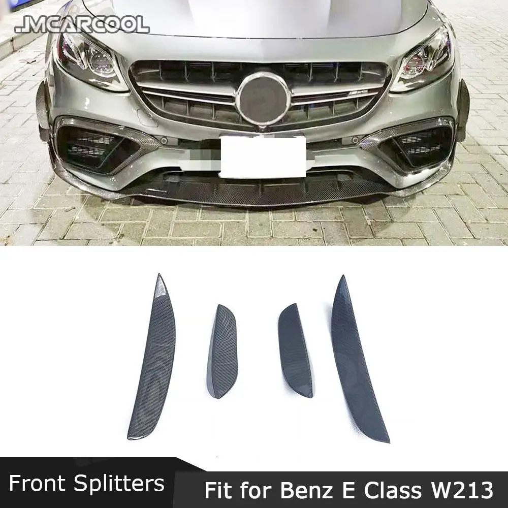 

Carbon Fiber Material Front Lip Splitters Canards Decoration for Mercedes Benz E Class W213 E63 AMG Style 2017 2018 2019