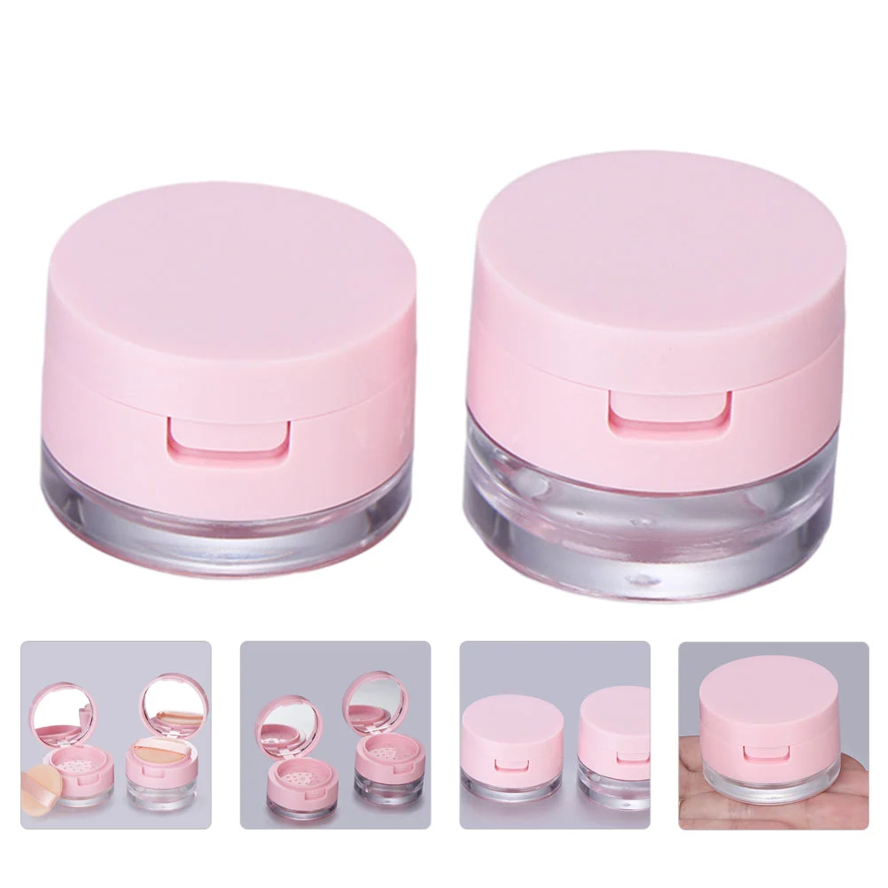 2 Sets Powder Box Women Supply Case Empty Powder Box Container Boxes Loose Cases Small and Fresh Portable Empty