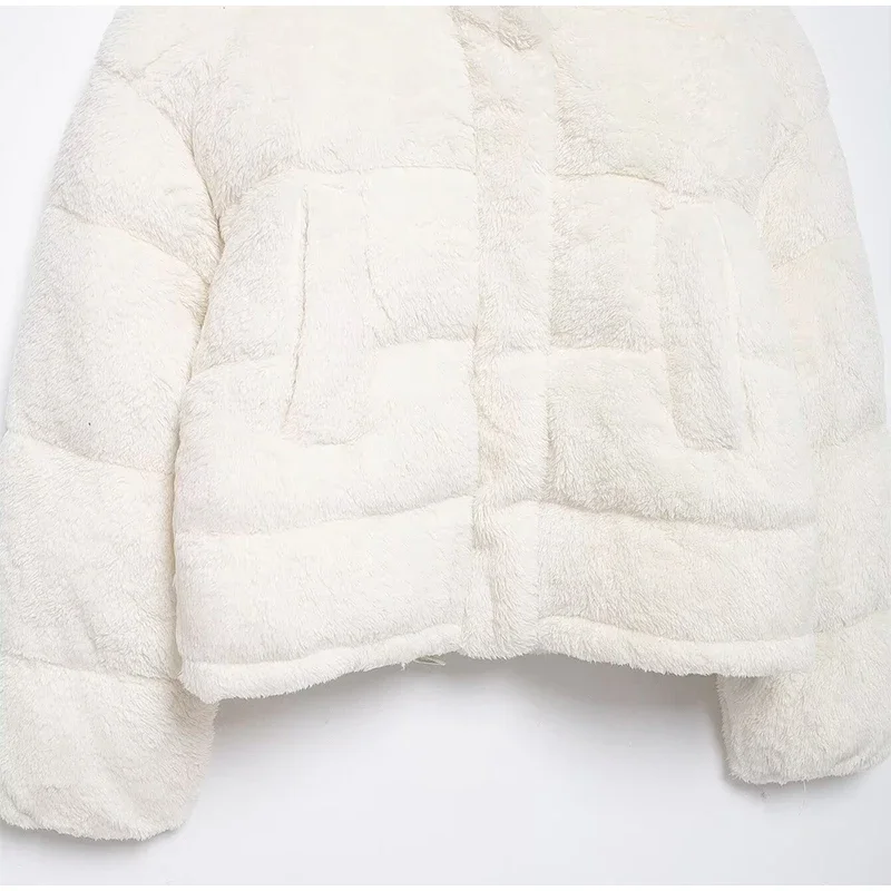 Abrigo de lana de cordero con cremallera para mujer, abrigo grueso y cálido de felpa, de manga larga, con cuello alto, holgado, informal, de forro polar, para invierno