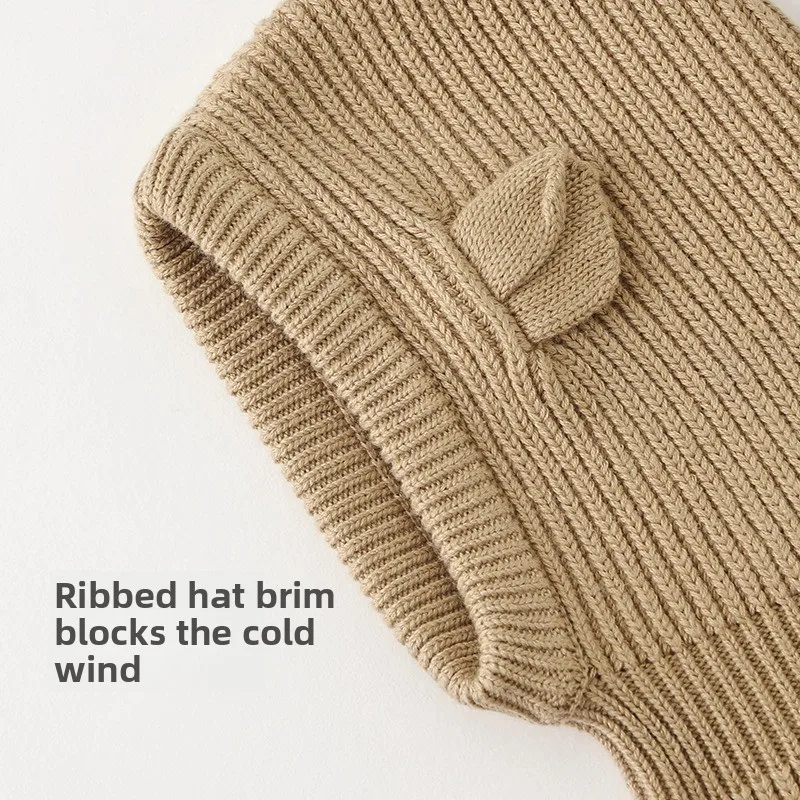 Winter Baby Hats Knitted Beanies Adorable Neckwarmer-Hat Combos Stylish Shawl-Style Hats Thickened Warm Infant Hat
