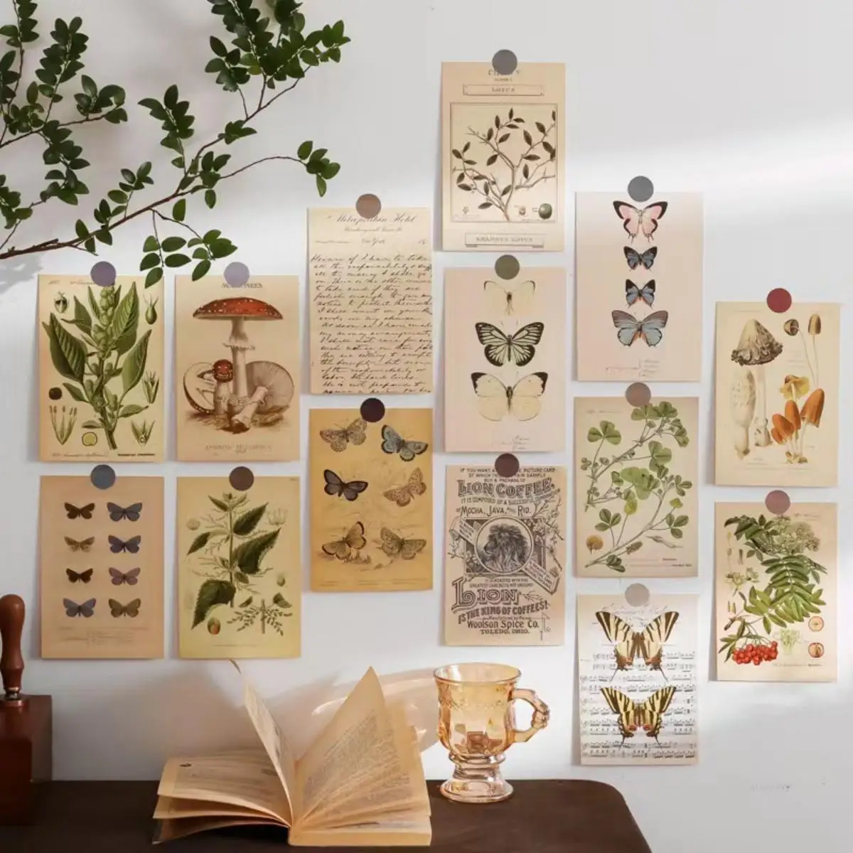 Retro Ancient Forest Animals Plants Specimen Postcard Vintage Creative Writing Greeting Postcards Diar Journals DIY 30 pcs