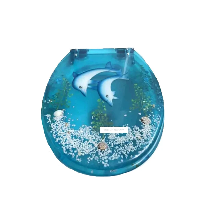 

European Unique Beautiful Resin Universal Toilet Seat Cover Set With Lid Mute Thickened U/V/O Type General-purpose Toilet Cover