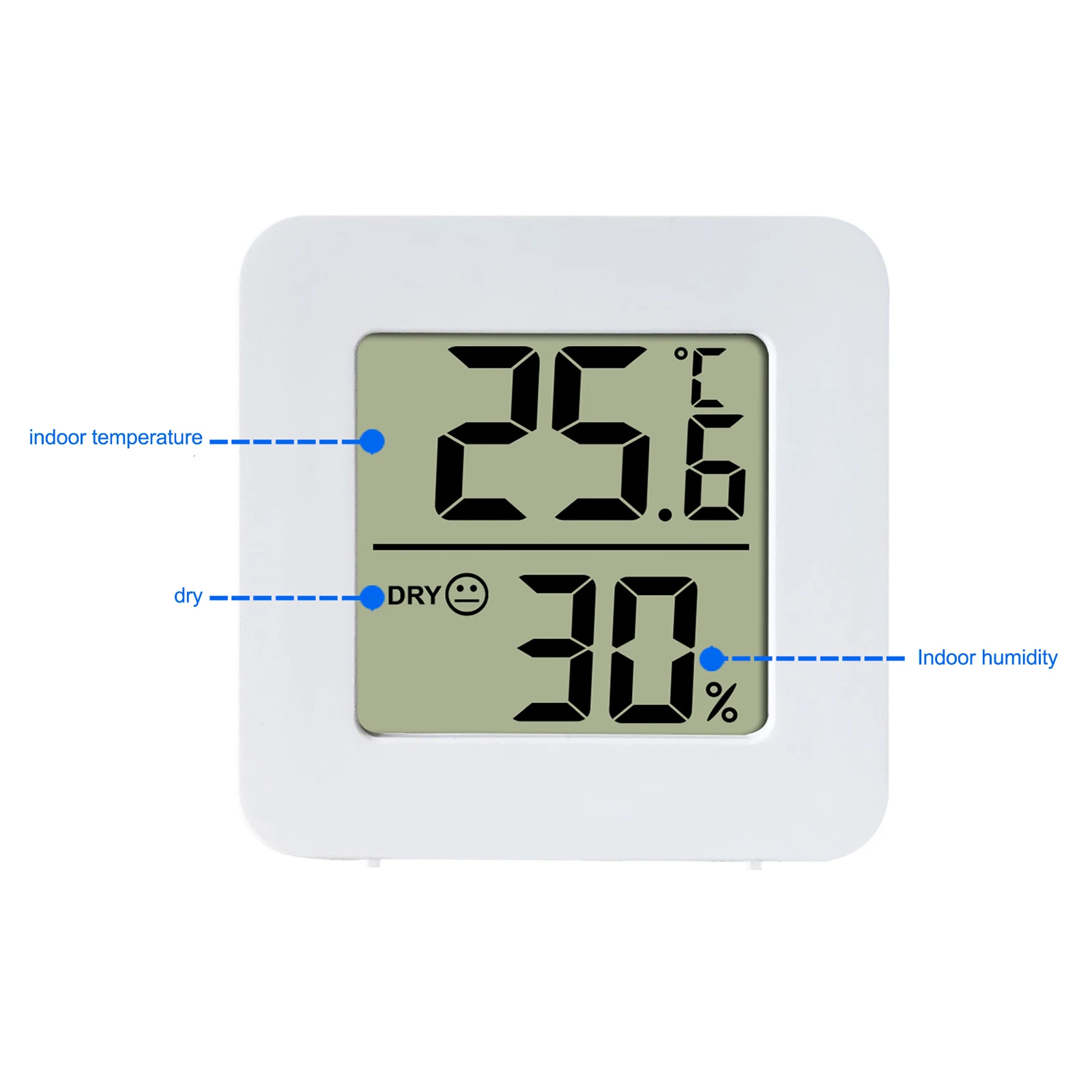 Description Picture 6 of item1x LCD Digital Thermometer Hygrometer Humidity Meter Indoor Humidity Gauge Room Temperature Sensor Weather Station For Room/Home