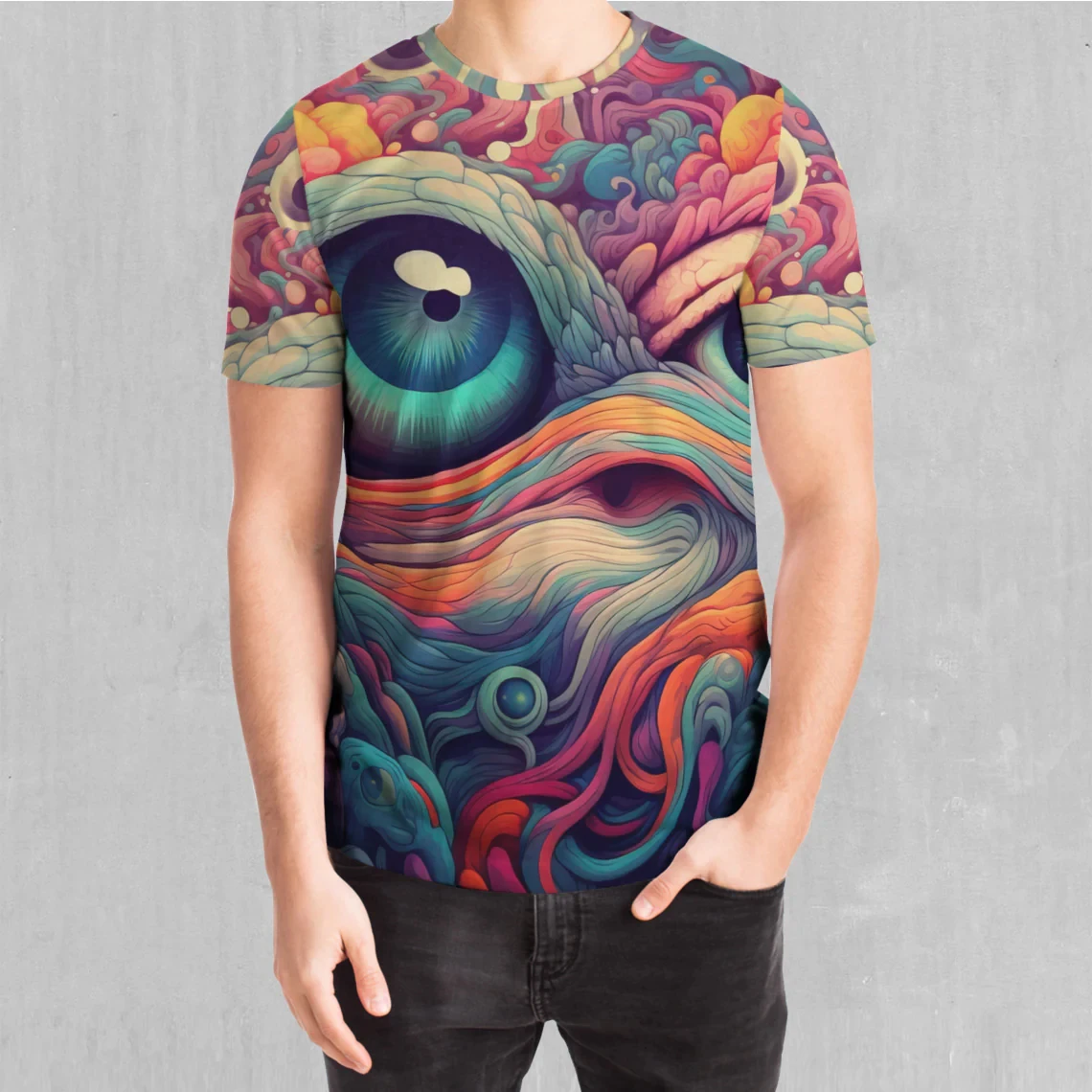 

3D printed colorful T-shirts for men and women, fashionable and casual short sleeved round necked men's T-shirts, top clothing