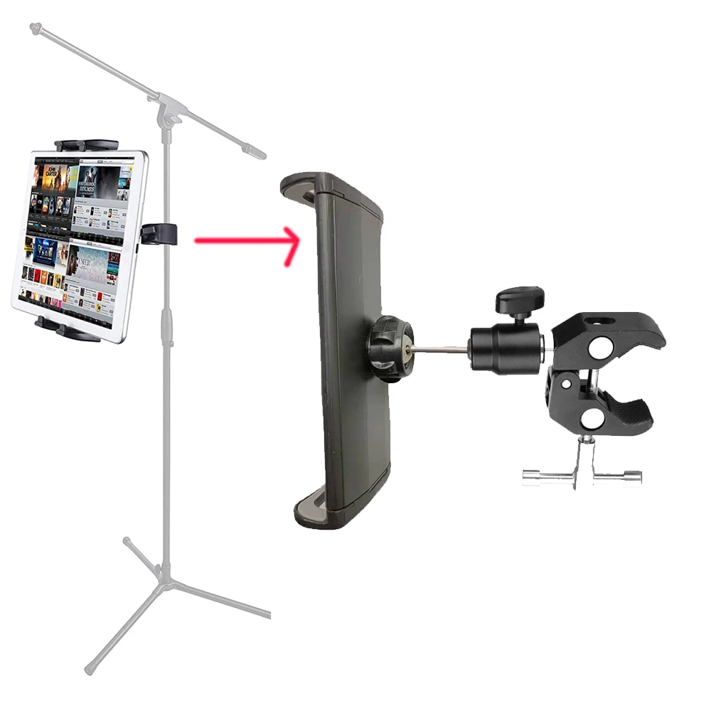 Tablet Stand For Microphone Holder Desktop Mobile Phone Mount For Ipad Iphone 4.5 to 12.9 inch